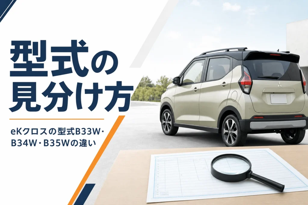 eKクロスの型式を車検証で見分けるイメージ