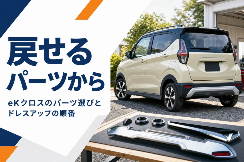eKクロスのドレスアップパーツを選ぶイメージ