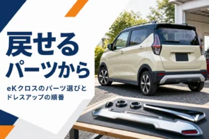 eKクロスのドレスアップパーツを選ぶイメージ