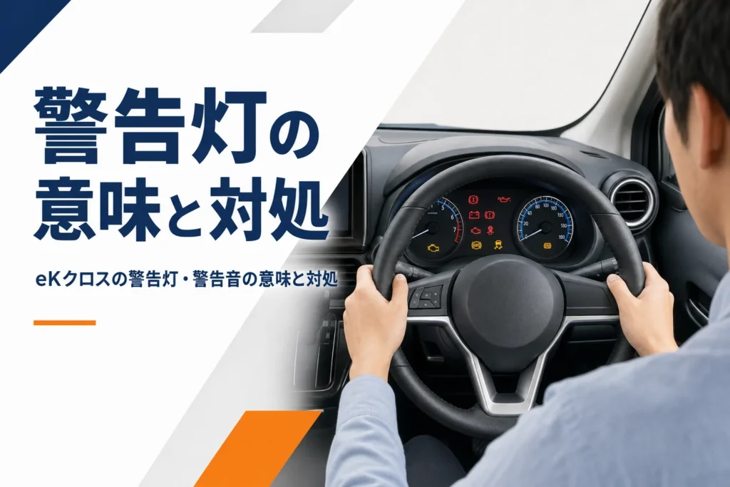eKクロスのメーターに警告灯が点いているイメージ