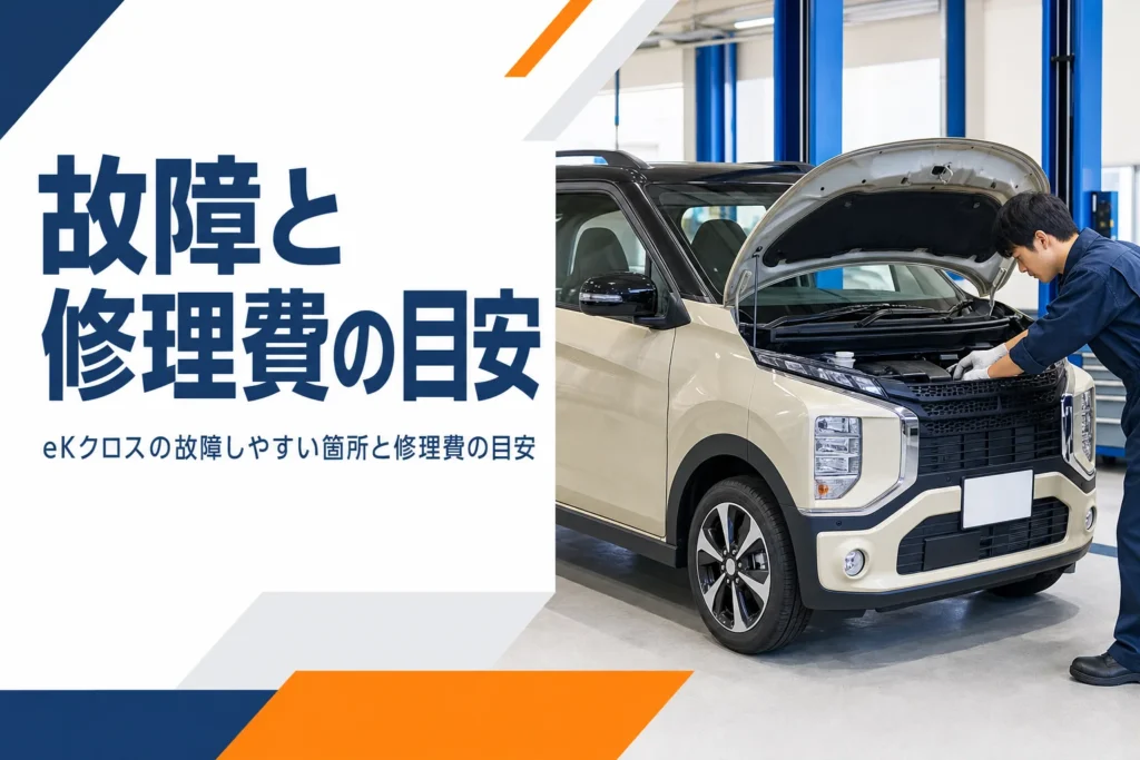eKクロスの故障箇所を点検するイメージ