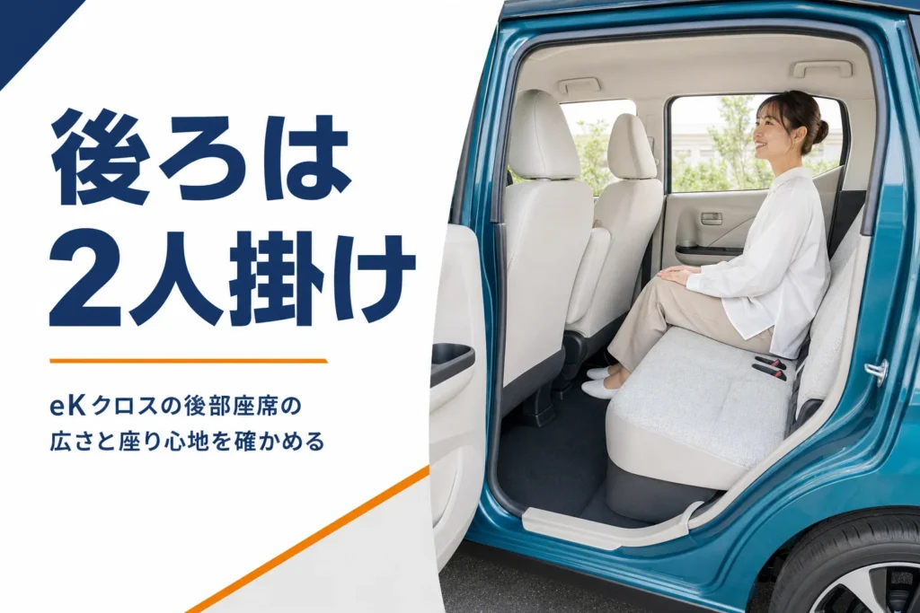 eKクロスの後部座席をドアの外から見たイメージ