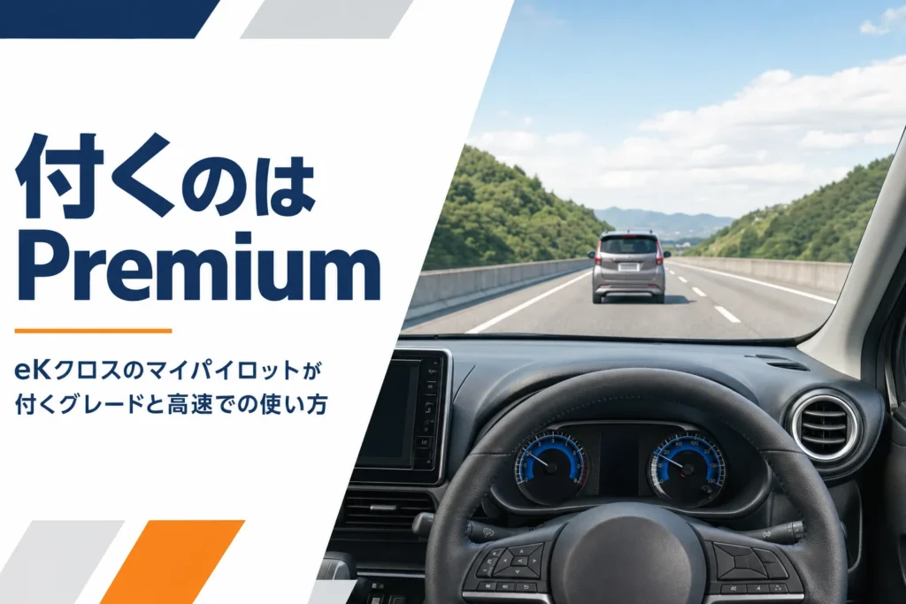 eKクロスで高速道路を走る運転席からの眺めのイメージ