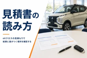 eKクロスの見積もりの見方を解説する記事のアイキャッチ