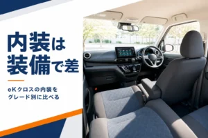 eKクロスの前席とインパネ周りのイメージ