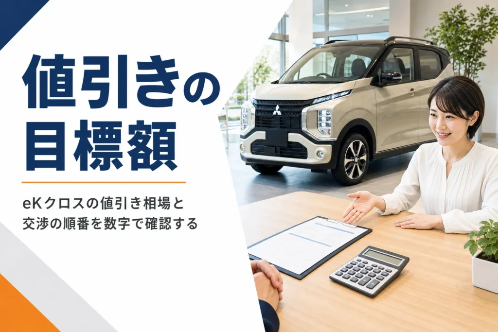 eKクロスの値引き相場と交渉の順番を解説する記事のアイキャッチ