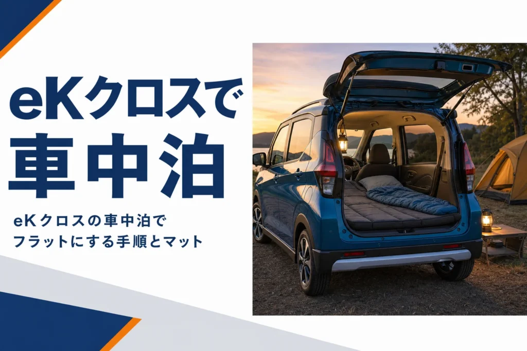 eKクロスで車中泊をする方法を解説する記事のアイキャッチ
