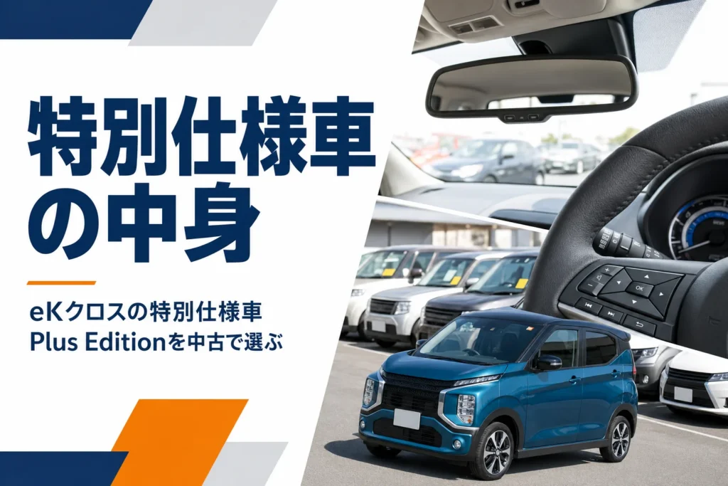 eKクロスの特別仕様車の装備を確かめるイメージ