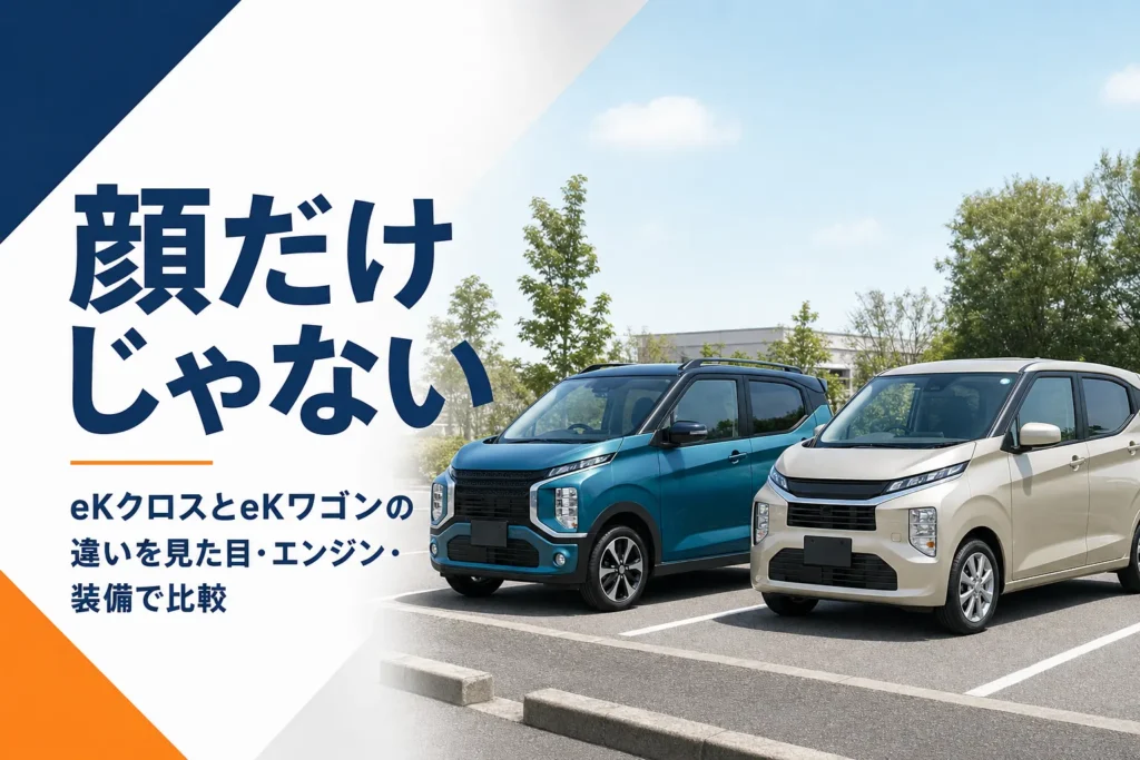 駐車場に並んだSUV風の軽と標準的な軽ハイトワゴン